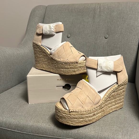 Marc Fisher Cream Espadrille Wedges - Picture 1 of 7